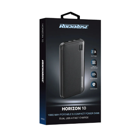ROCKROSE 10000mAh Portable & Compact Power Bank Dual (USB-A) Fast Charge