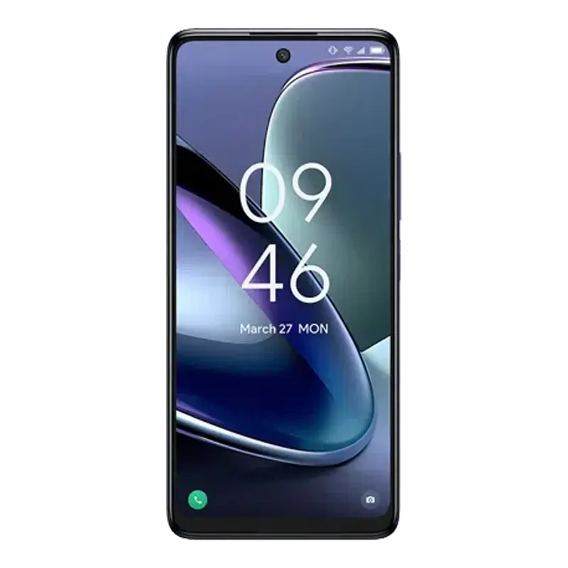 TCL 50 5G Dark Blue front display with 6.6-inch screen and centered selfie camera