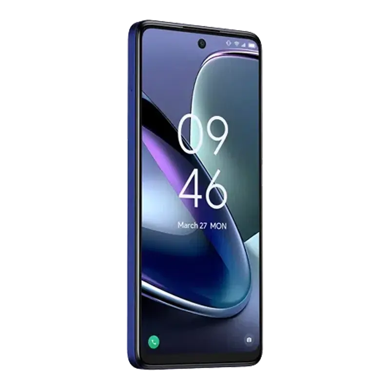 TCL 50 5G Dark Blue side and front view showing the phone profile and display
