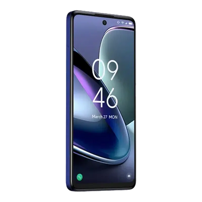 TCL 50 5G Dark Blue side and front view showing the phone profile and display